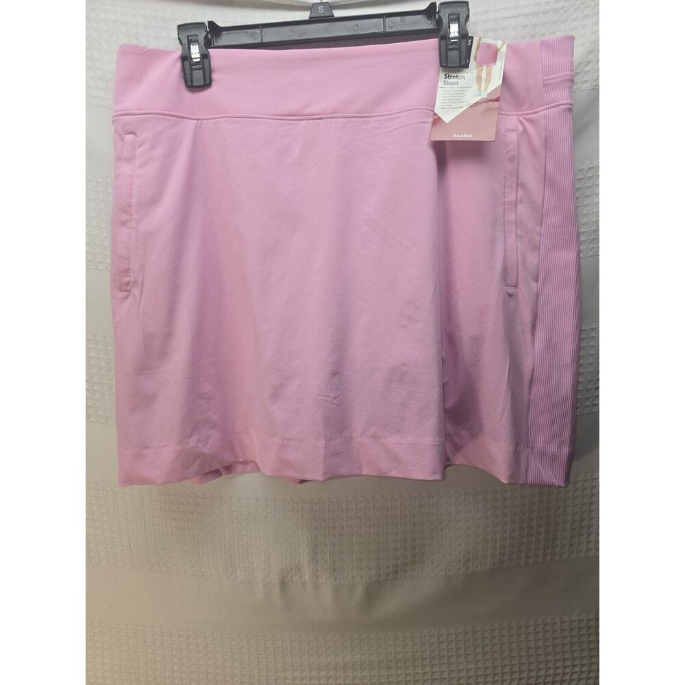 Members Mark Mini Skort Pink Stretch Tennis Casual Womens Size XXL Zip Pockets